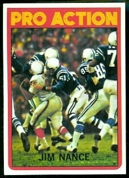 Jim Nance Pro Action 1972 Topps football card