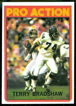 Terry Bradshaw Pro Action 1972 Topps football card