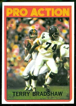 Terry Bradshaw Pro Action 1972 Topps football card Terry Bradshaw Pro Action 1972 Topps football card