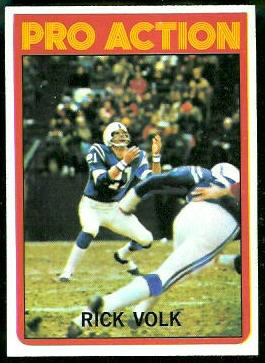 Rick Volk Pro Action 1972 Topps football card