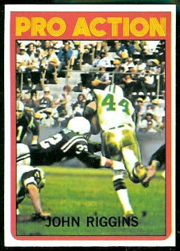 John Riggins Pro Action 1972 Topps football card