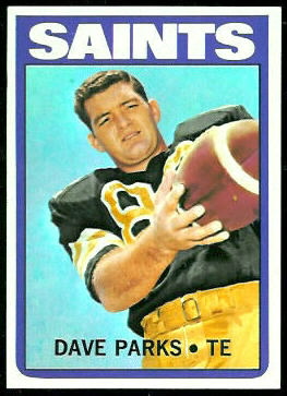 Dave Parks 1972 Topps football card