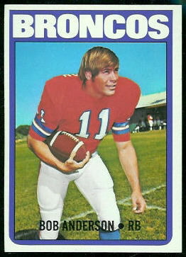 Bob Anderson 1972 Topps football card