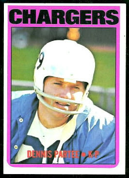 Dennis Partee 1972 Topps football card