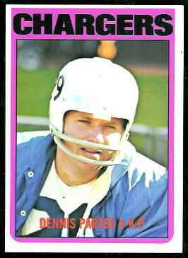Dennis Partee 1972 Topps football card
