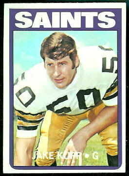 Jake Kupp 1972 Topps football card