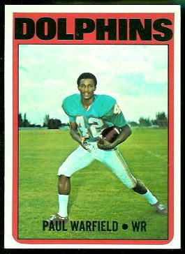 Paul Warfield 1972 Topps football card