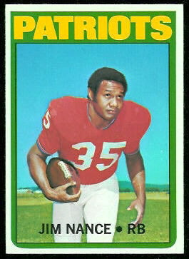 Jim Nance 1972 Topps football card