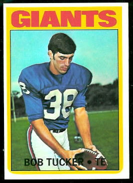 Bob Tucker 1972 Topps football card