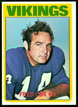 Fred Cox 1972 Topps football card