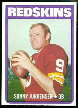 Sonny Jurgensen 1972 Topps football card