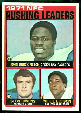 1971 NFC Rushing Leaders 1972 Topps football card 1971 NFC Rushing Leaders 1972 Topps football card