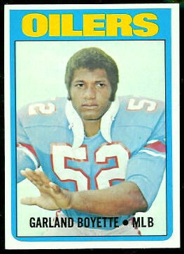 Garland Boyette 1972 Topps football card