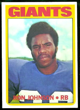 Ron Johnson 1972 Topps football card