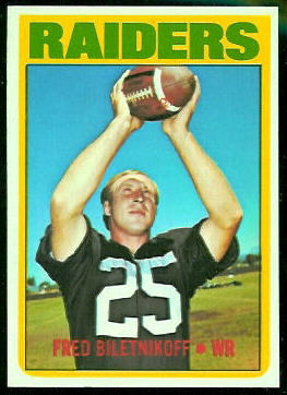 Fred Biletnikoff 1972 Topps football card