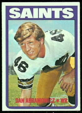 Dan Abramowicz 1972 Topps football card