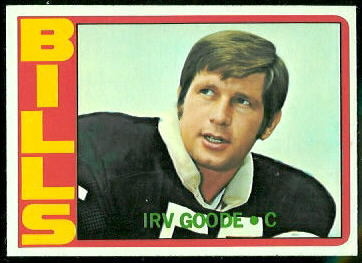 Irv Goode 1972 Topps football card