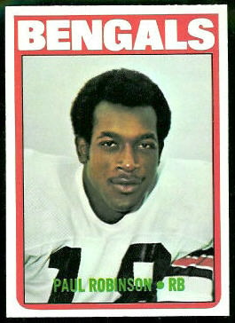 Paul Robinson 1972 Topps football card