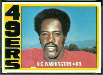 Vic Washington 1972 Topps football card