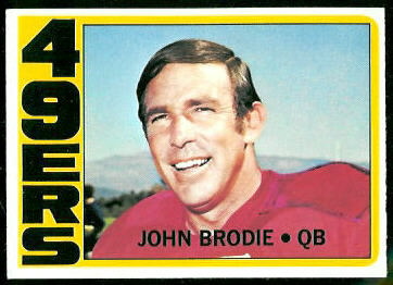 John Brodie 1972 Topps football card