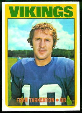 Fran Tarkenton 1972 Topps football card