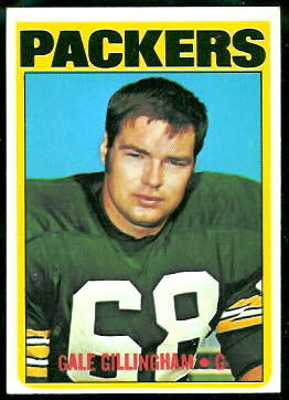 Gale Gillingham 1972 Topps football card Gale Gillingham 1972 Topps football card
