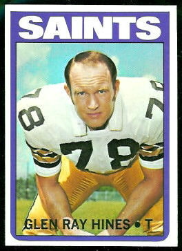 Glen Ray Hines 1972 Topps football card