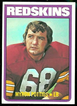 Myron Pottios 1972 Topps football card