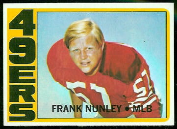 Frank Nunley 1972 Topps football card