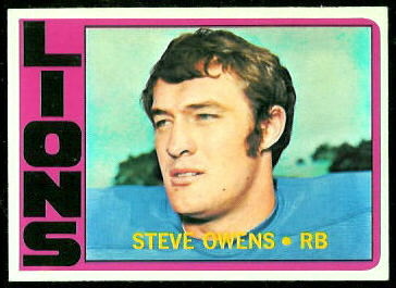 Steve Owens 1972 Topps football card