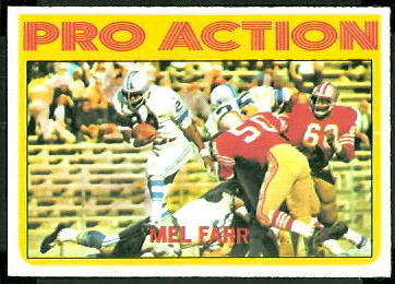 Mel Farr Pro Action 1972 Topps football card