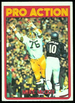 Mike McCoy Pro Action 1972 Topps football card