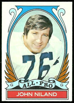 John Niland All-Pro 1972 Topps football card