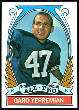 Garo Yepremian All-Pro 1972 Topps football card