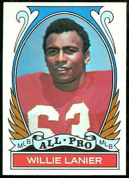 Willie Lanier All-Pro 1972 Topps football card