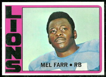 Mel Farr 1972 Topps football card