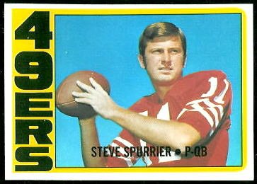 Steve Spurrier 1972 Topps football card