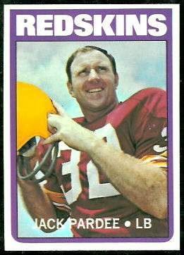 Jack Pardee 1972 Topps football card