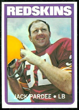 Jack Pardee 1972 Topps football card