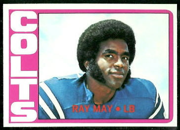 Ray May 1972 Topps football card