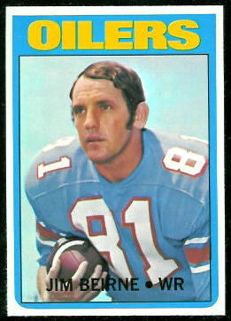 Jim Beirne 1972 Topps football card