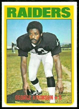 George Atkinson 1972 Topps football card