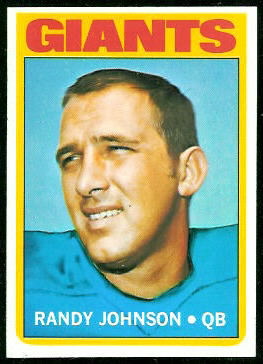 Randy Johnson 1972 Topps football card