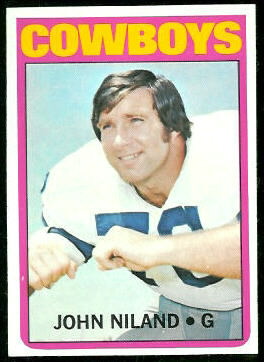 John Niland 1972 Topps football card