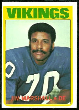 Jim Marshall 1972 Topps football card Jim Marshall 1972 Topps football card