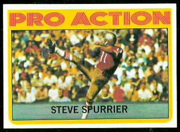 Steve Spurrier In Action 1972 Topps football card