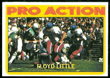 Floyd Little In Action 1972 Topps football card Floyd Little In Action 1972 Topps football card