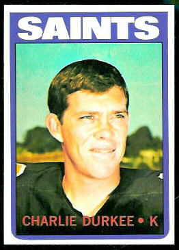 Charlie Durkee 1972 Topps football card