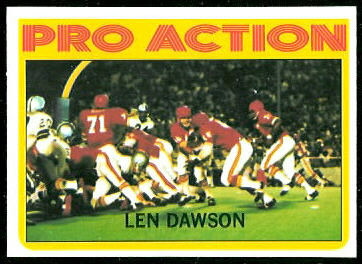 Len Dawson In Action 1972 Topps football card