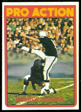 George Blanda In Action 1972 Topps football card